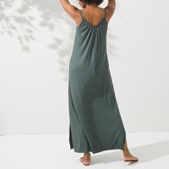 Soma Green Maxi Dress XL olive - Picture 3 of 15